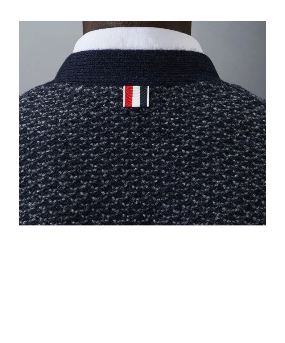 4-Bar Textured-Knit Cardigan
