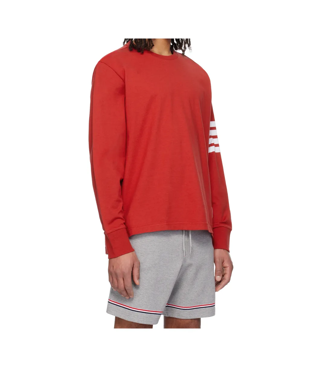 4-Bar Stripe Cotton T-Shirt