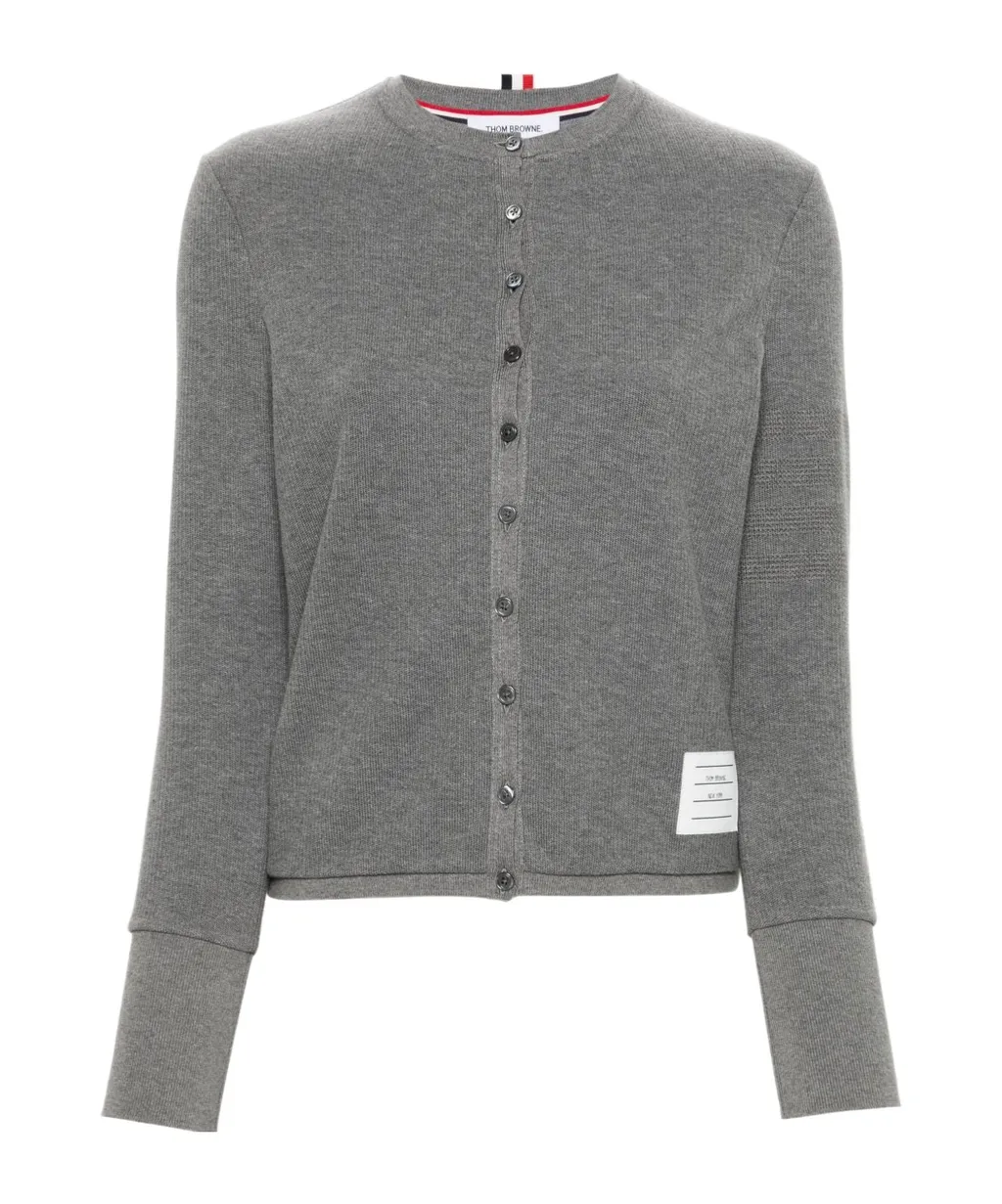4-Bar Cotton Cardigan
