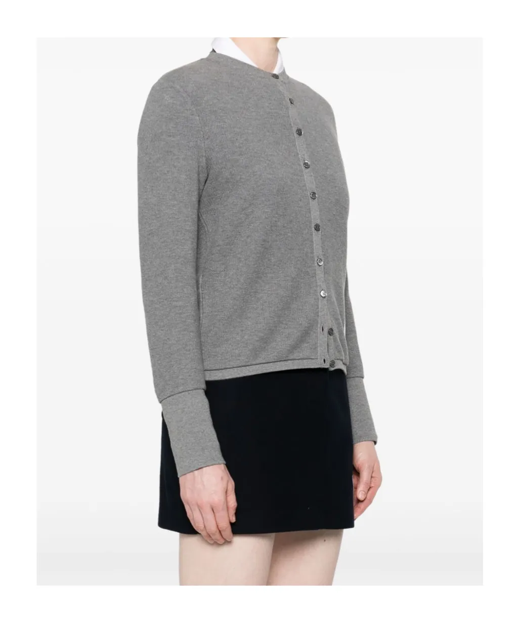 4-Bar Cotton Cardigan