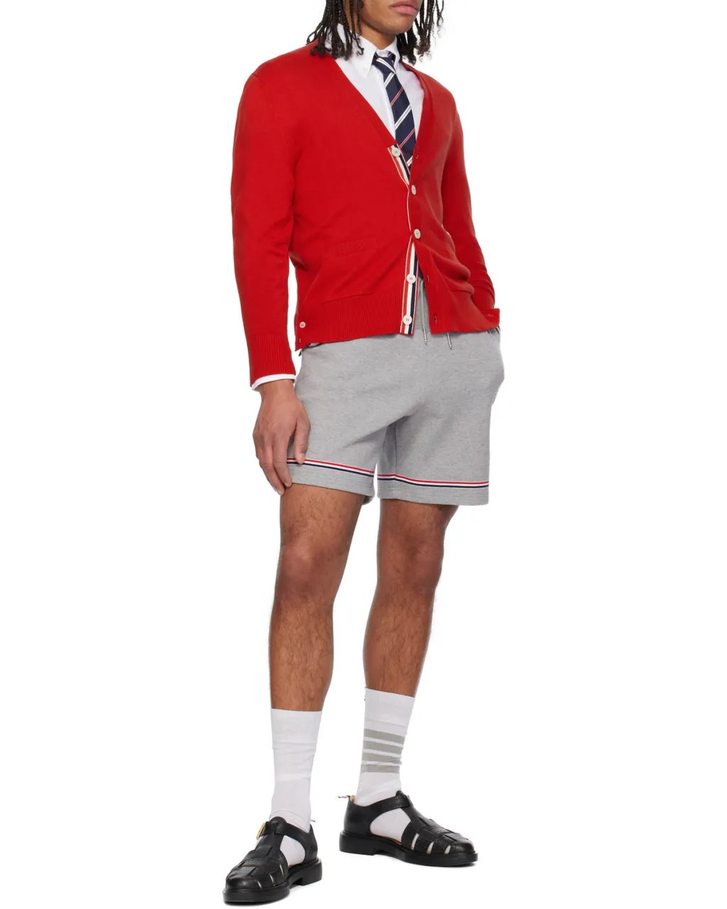 Mid-Rise Drawstring Track Shorts
