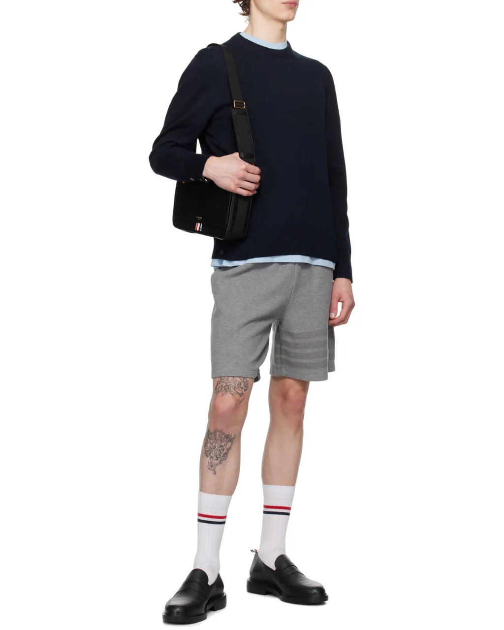 4-Bar Stripe Cotton Shorts