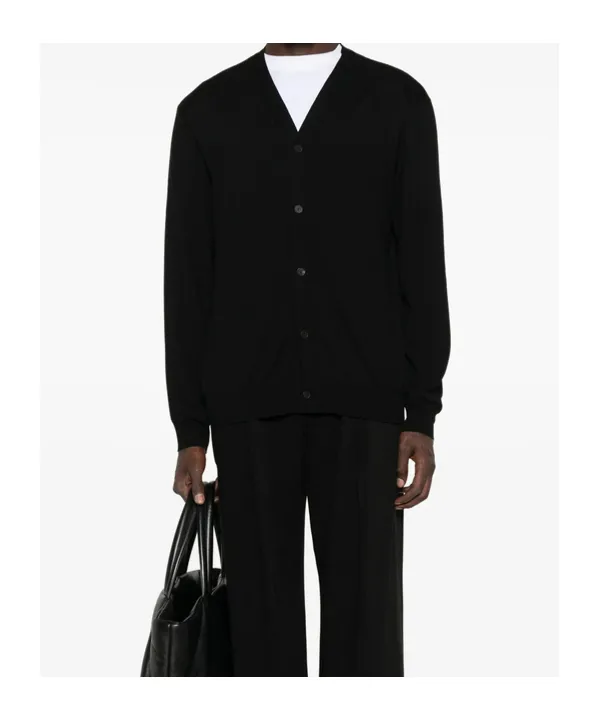 Button-Front Wool Cardigan