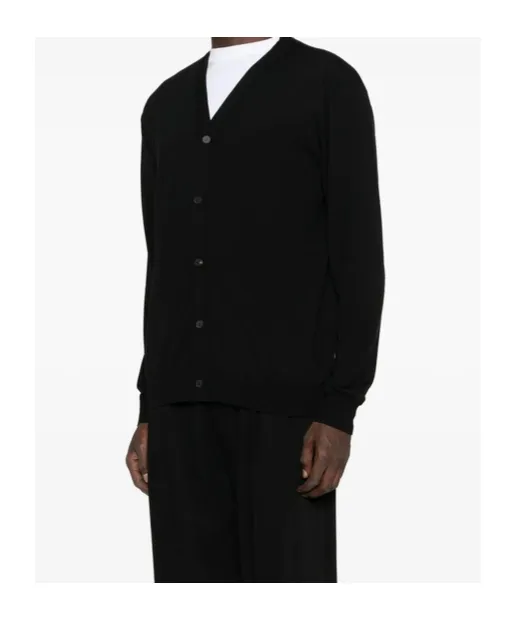 Button-Front Wool Cardigan