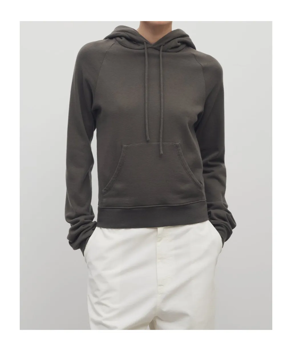 Ribbed-Trim Hoodie