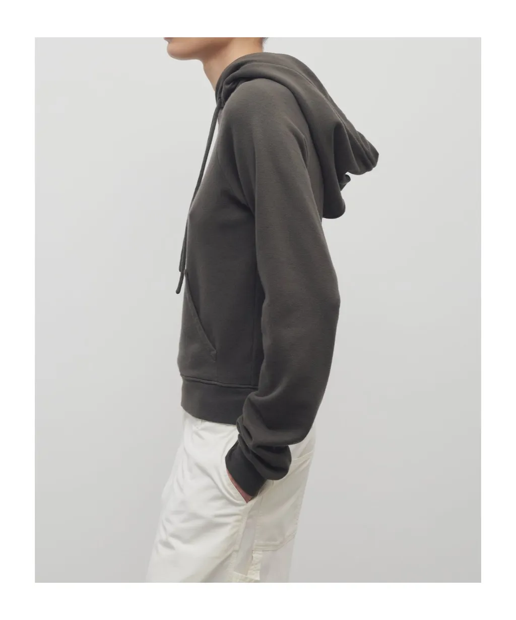 Ribbed-Trim Hoodie