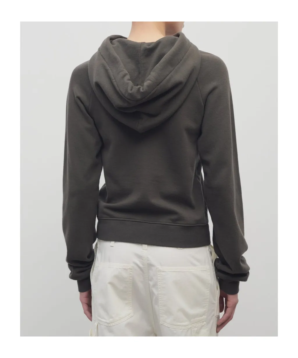 Ribbed-Trim Hoodie