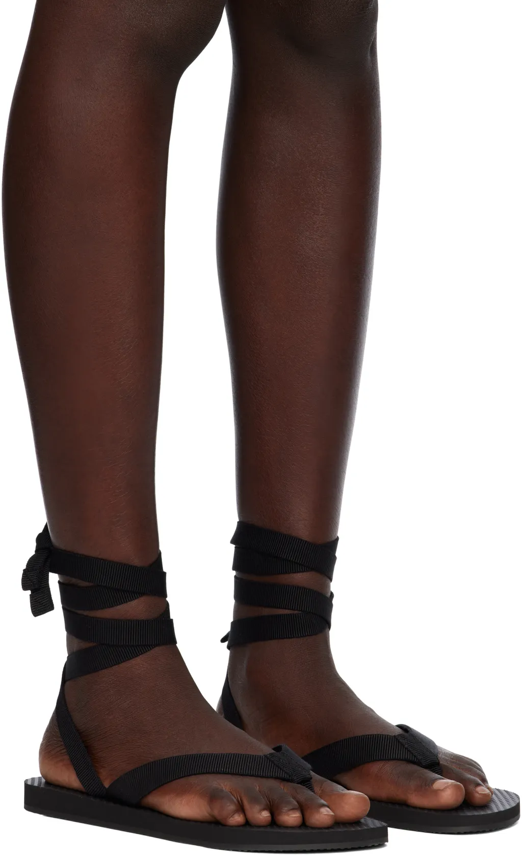 Ribbon-Tie Flat Sandals