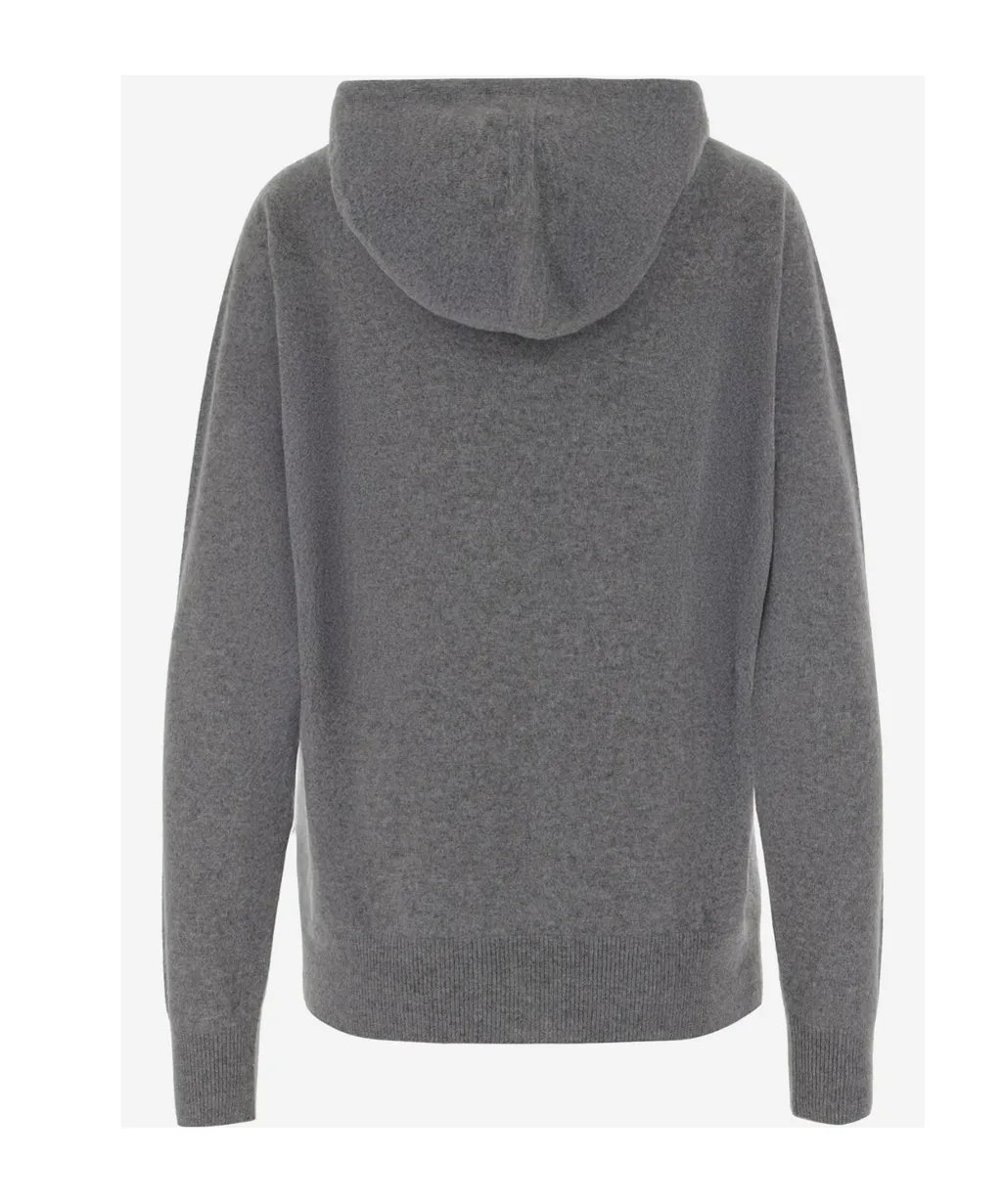 Drawstring-Hood Zip-Front Cardigan
