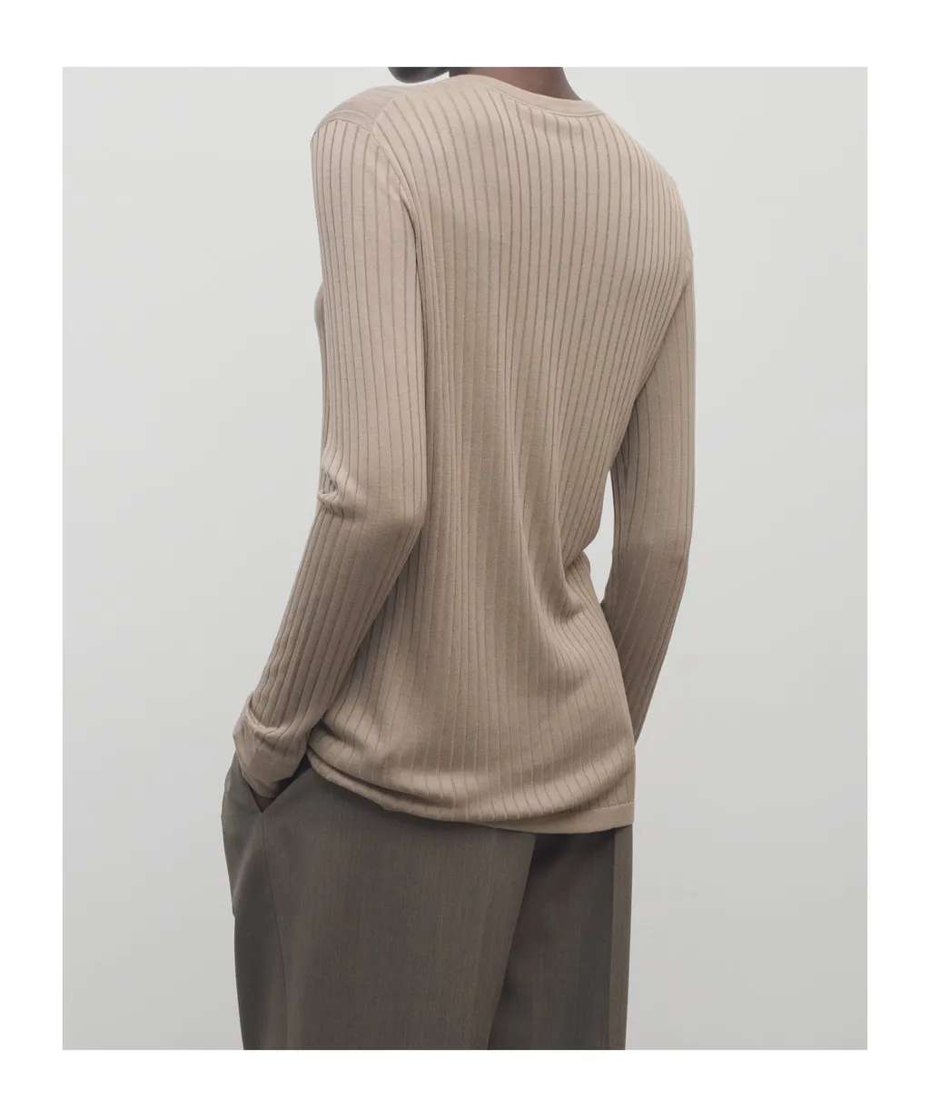 Ribbed Long-Sleeve Top