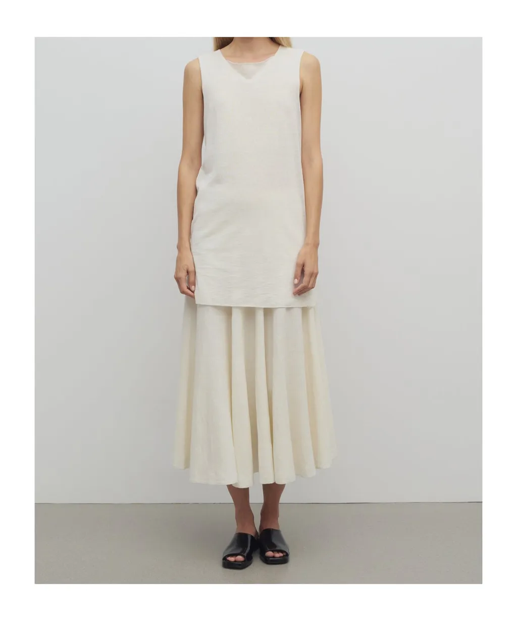 Jaliah Cotton And Linen Blended Skirt
