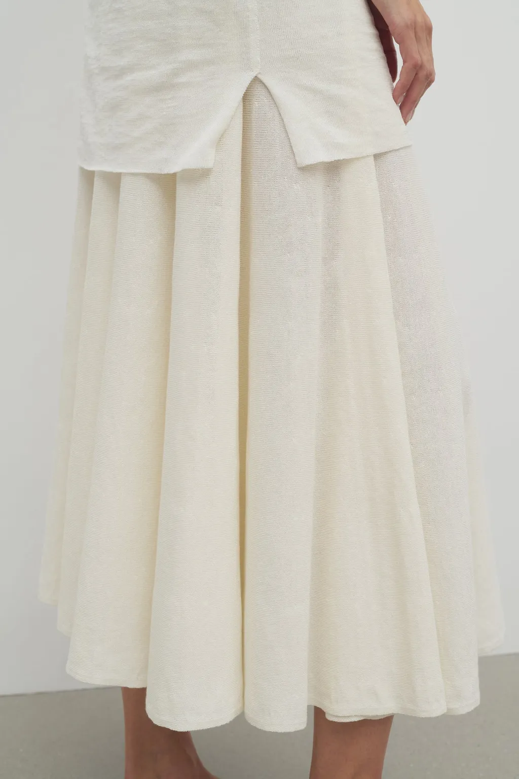 Jaliah Cotton And Linen Blended Skirt