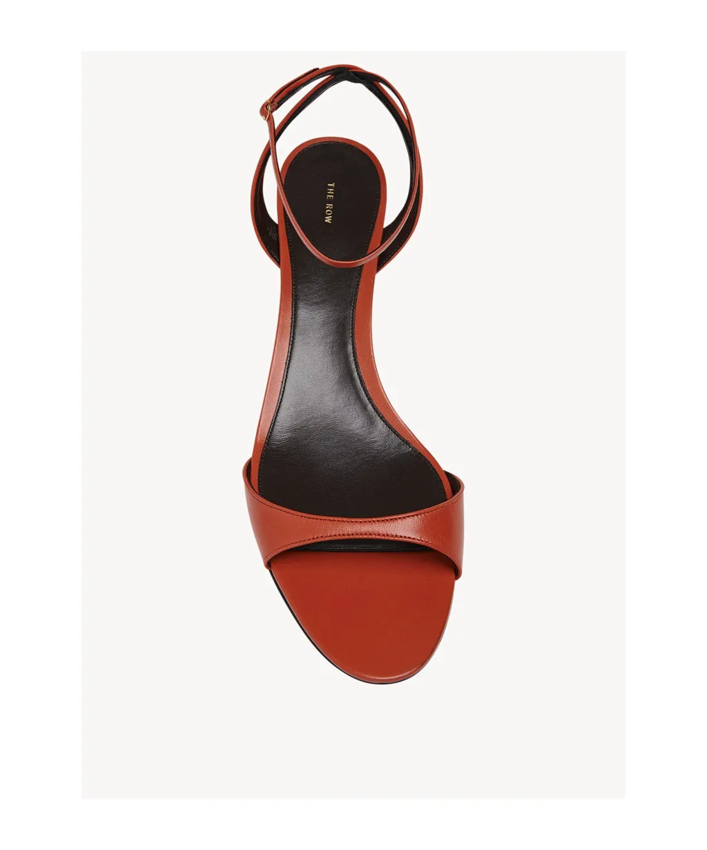 Kitten-Heel Leather Sandals