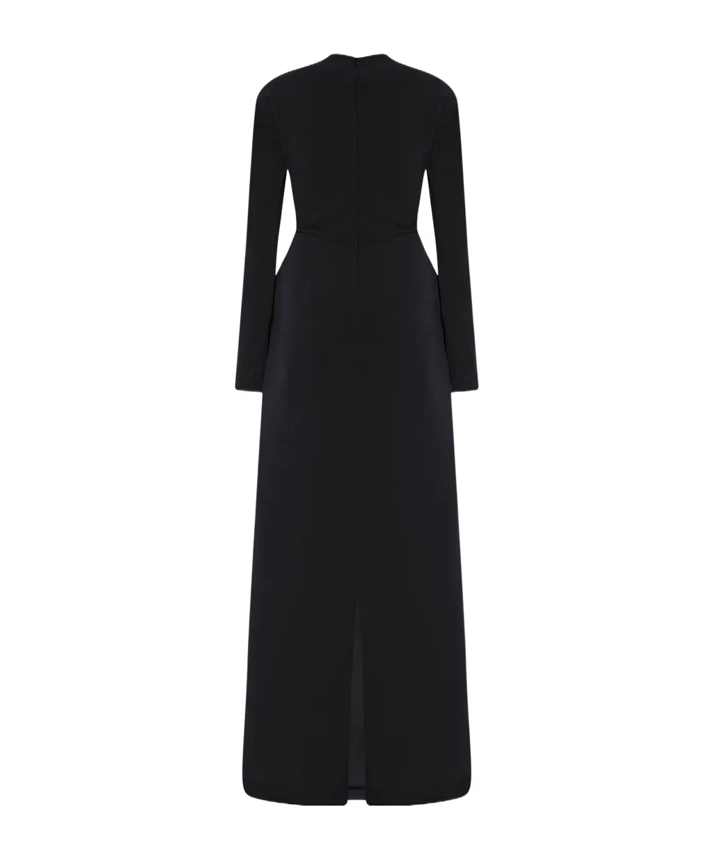 Draped-Detail Maxi Dress