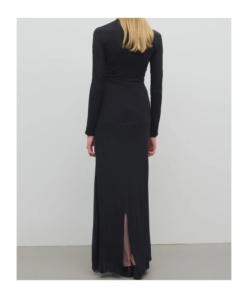Draped-Detail Maxi Dress