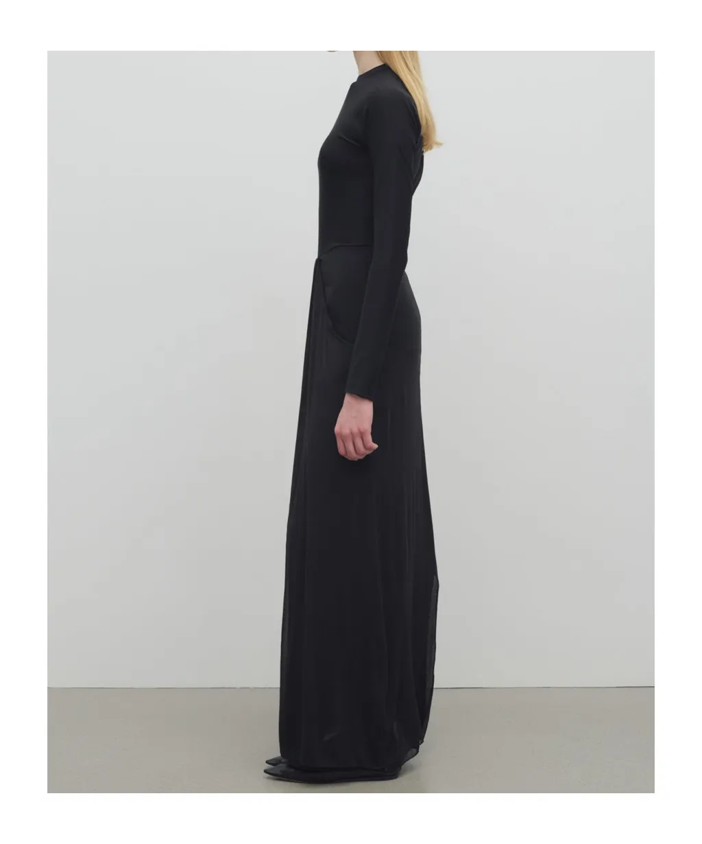 Draped-Detail Maxi Dress