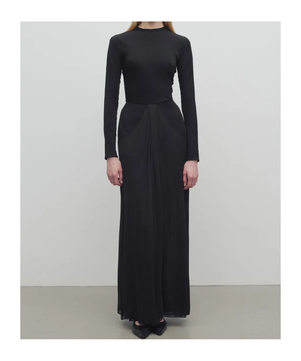 Draped-Detail Maxi Dress