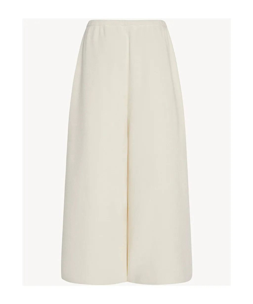 Wide-Leg Cashmere Casual Pants