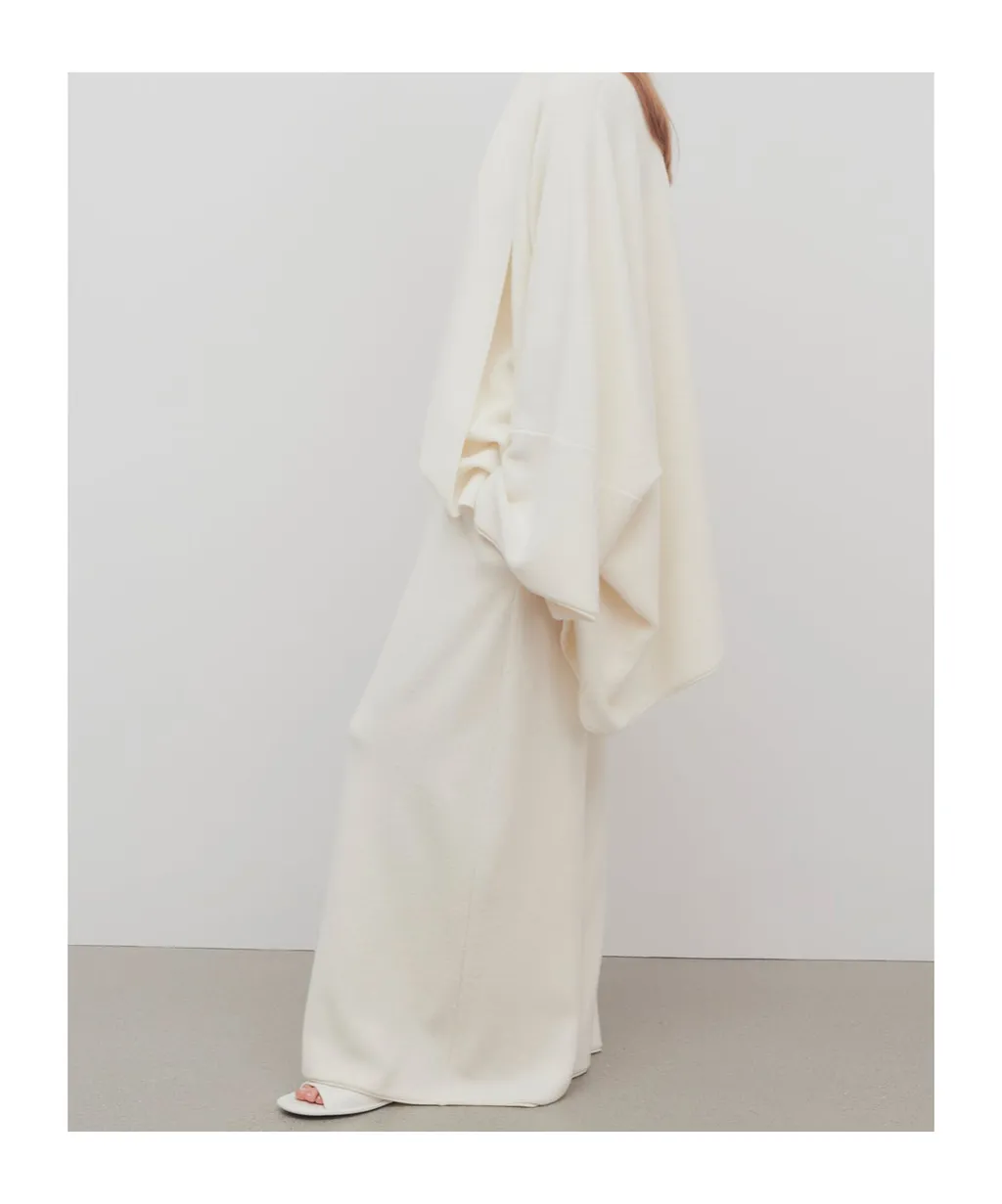 Wide-Leg Cashmere Casual Pants