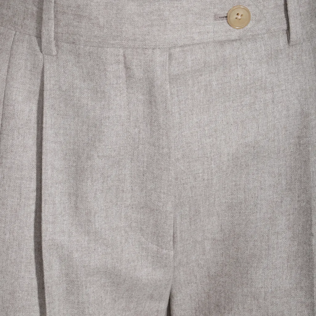 Straight-Leg Pleated Trousers