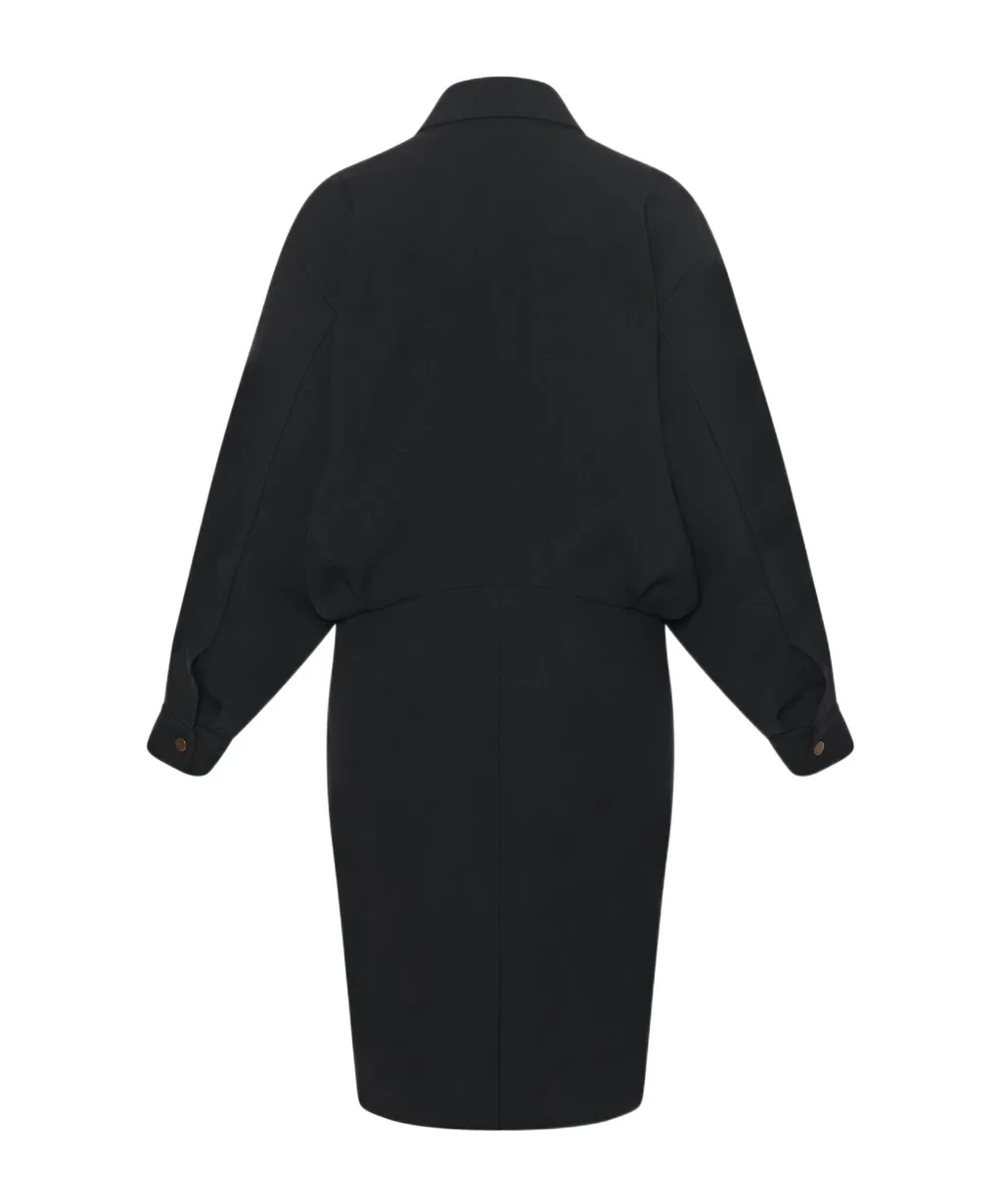 Mave Zip-Front Balloon-Sleeve Dress