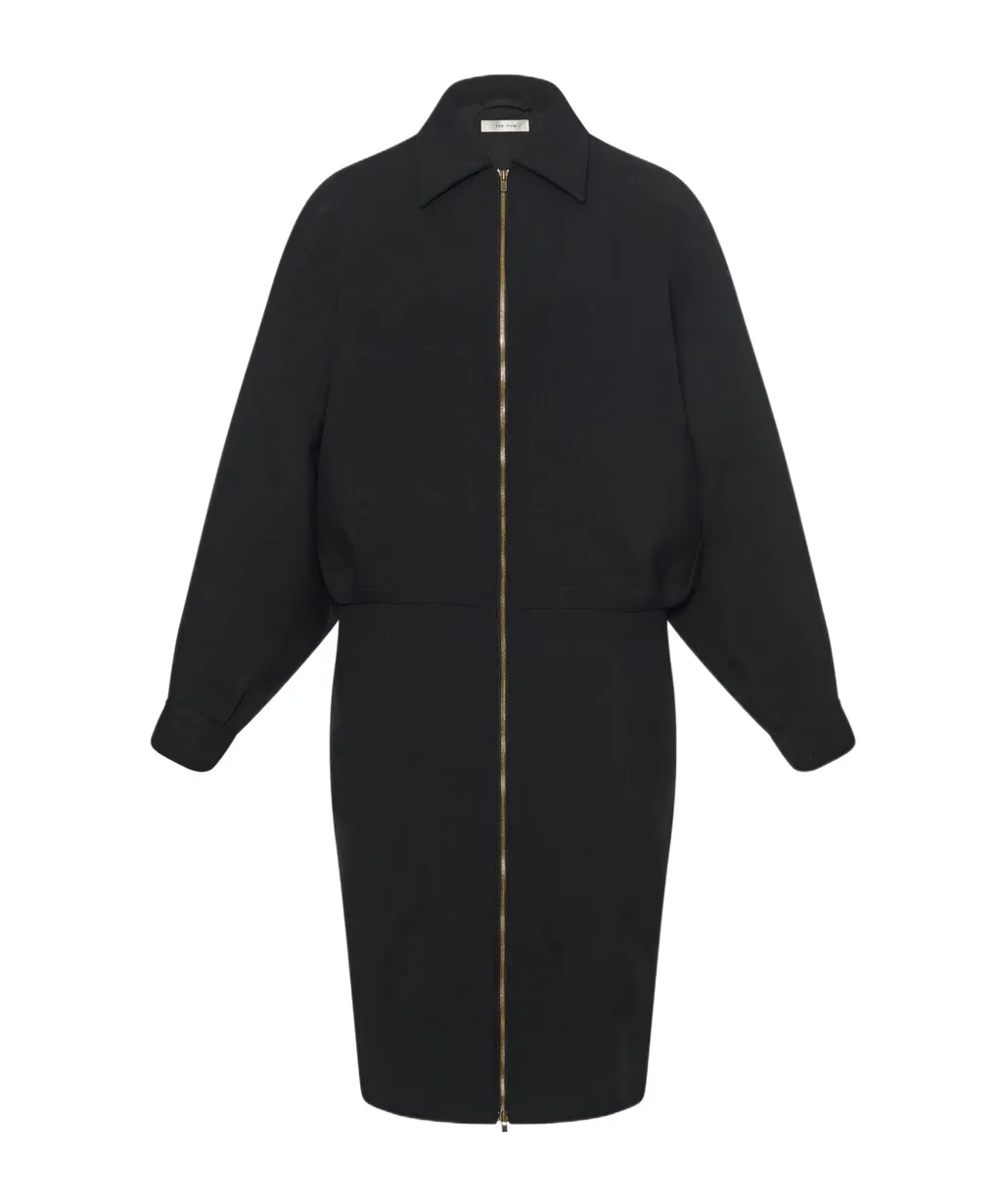 Mave Zip-Front Balloon-Sleeve Dress