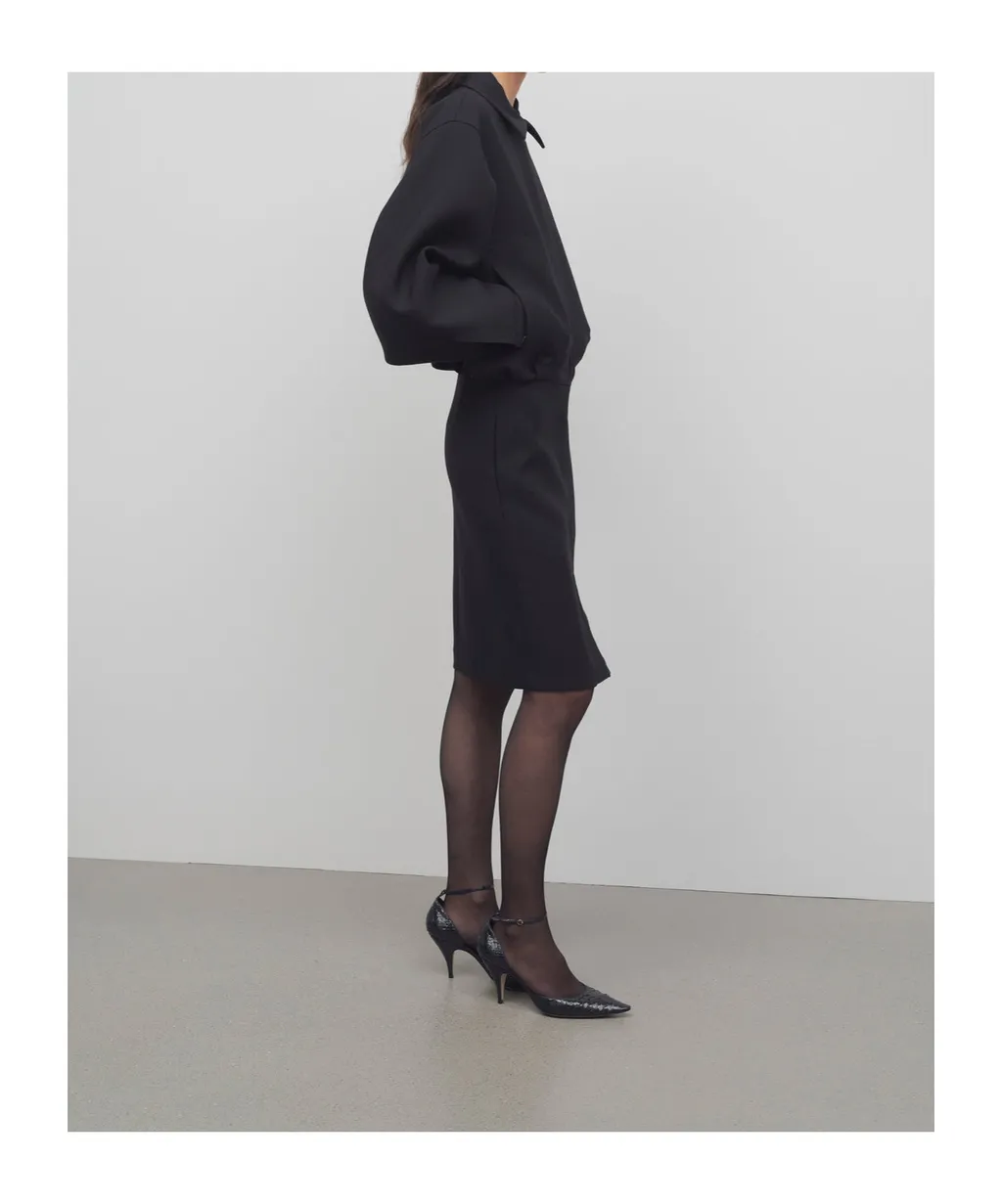 Mave Zip-Front Balloon-Sleeve Dress