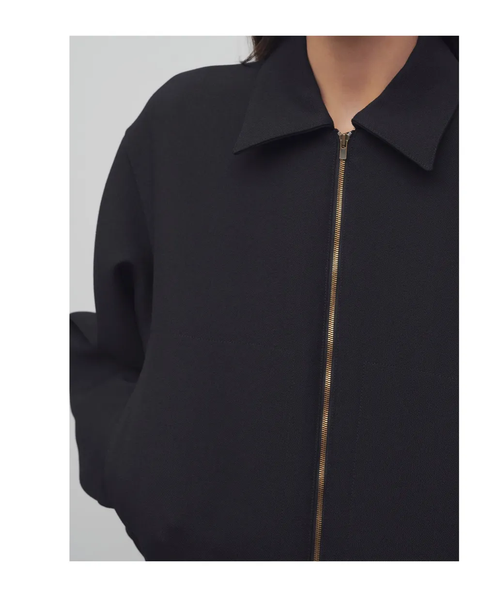 Mave Zip-Front Balloon-Sleeve Dress
