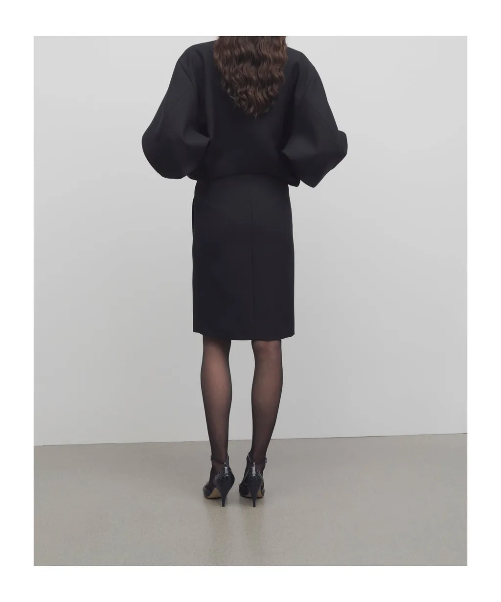 Mave Zip-Front Balloon-Sleeve Dress