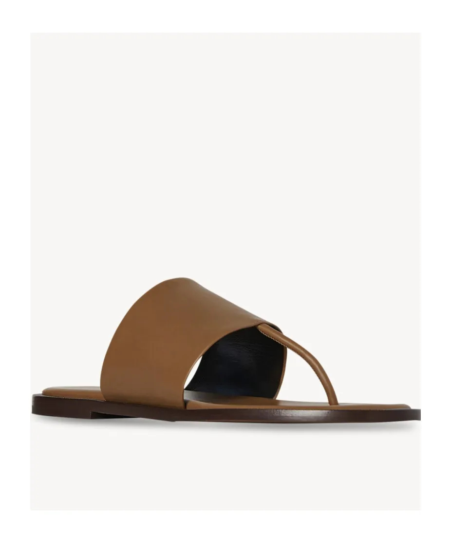 Signum Leather Flat Sandals