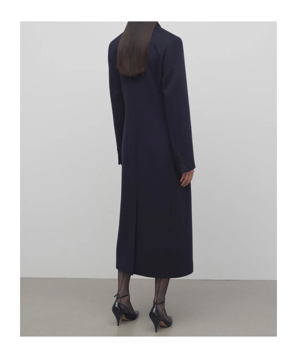 Double-Breasted Long-Sleeved Coat