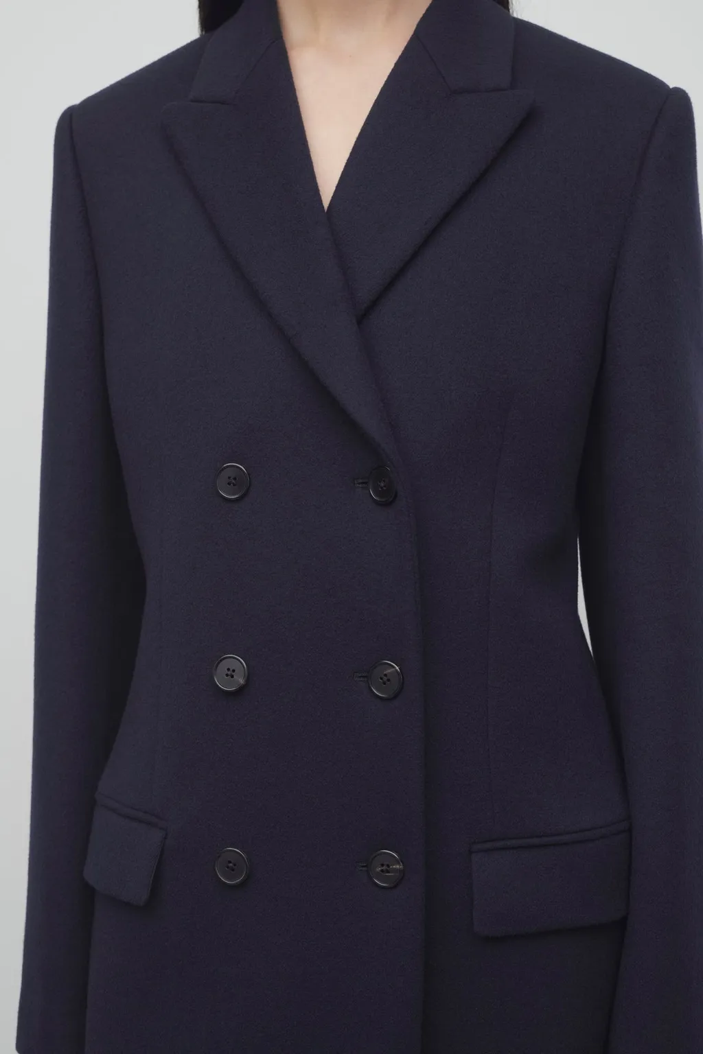 Double-Breasted Long-Sleeved Coat