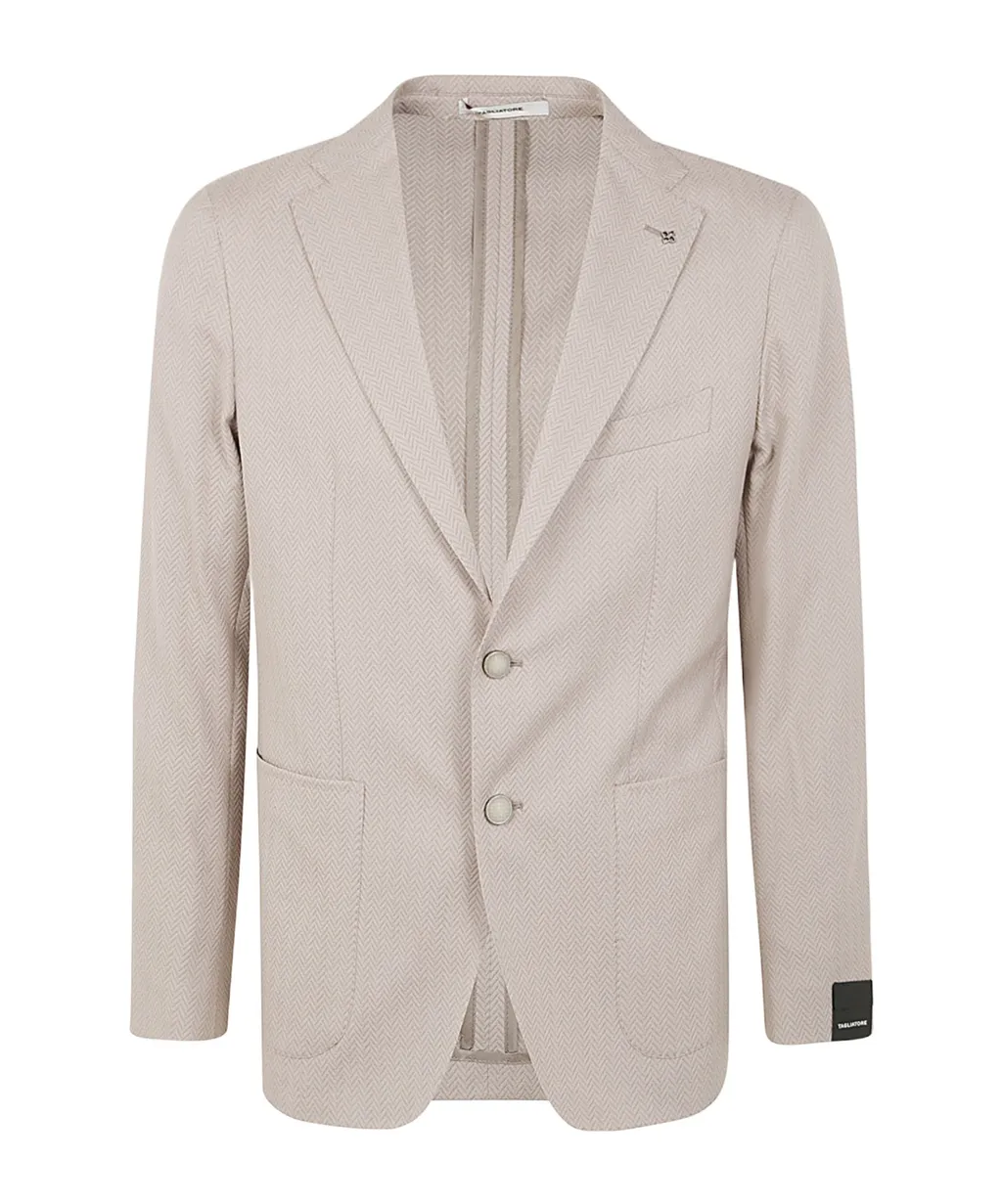 Single-Breasted Herringbone Blazer