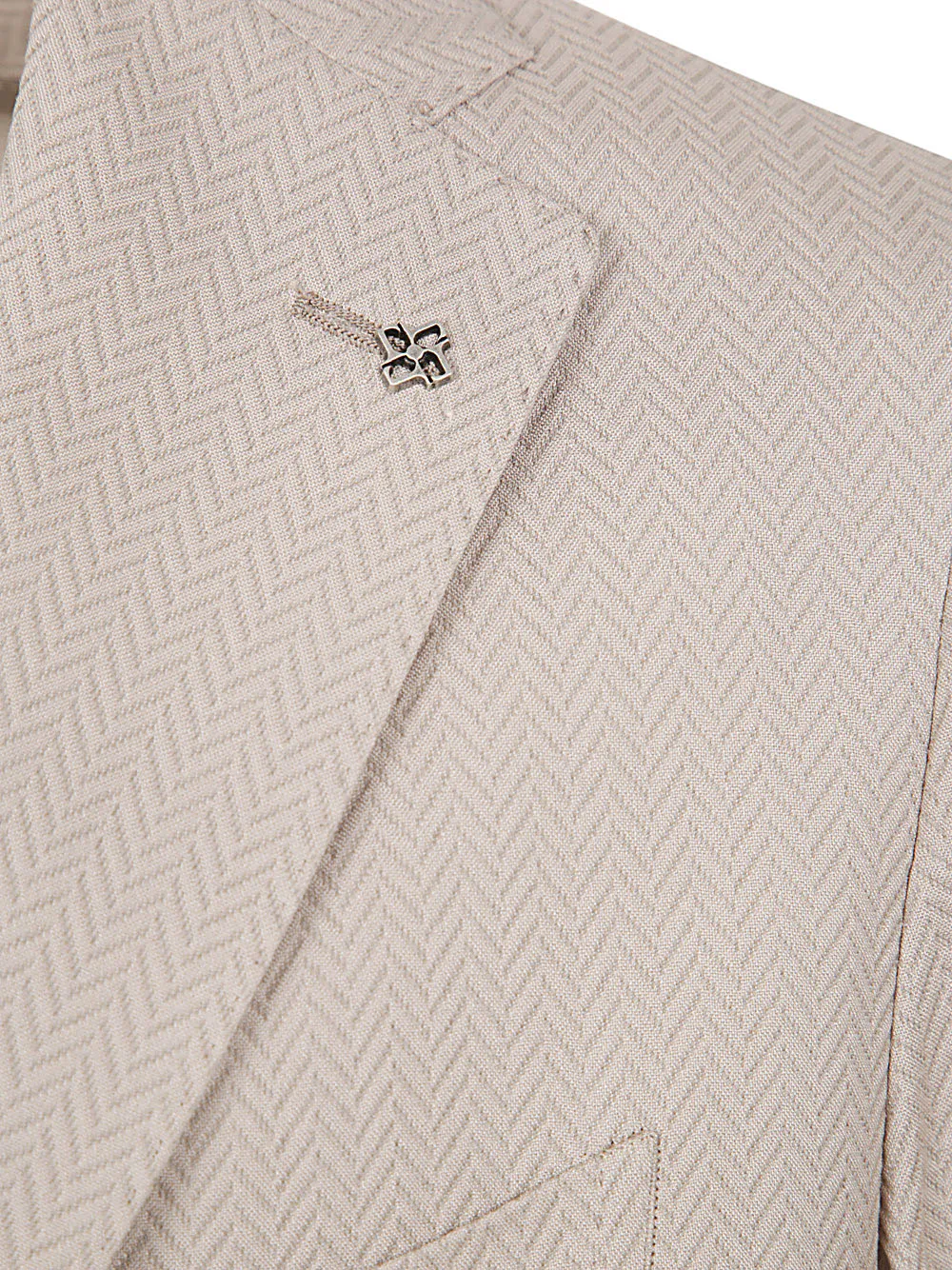 Single-Breasted Herringbone Blazer