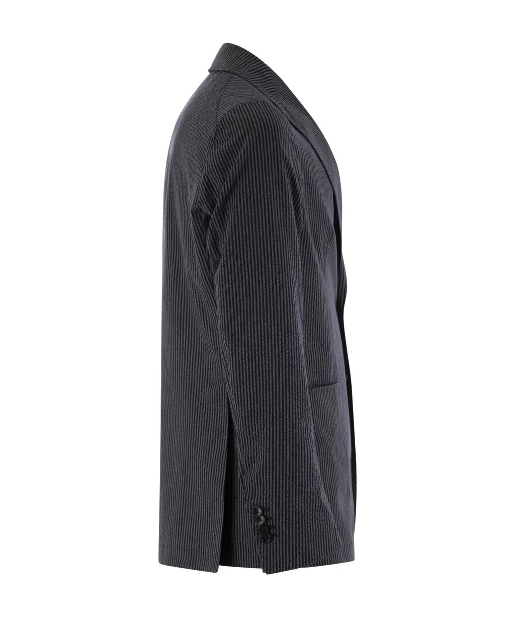 Single-Breasted Pinstripe Blazer