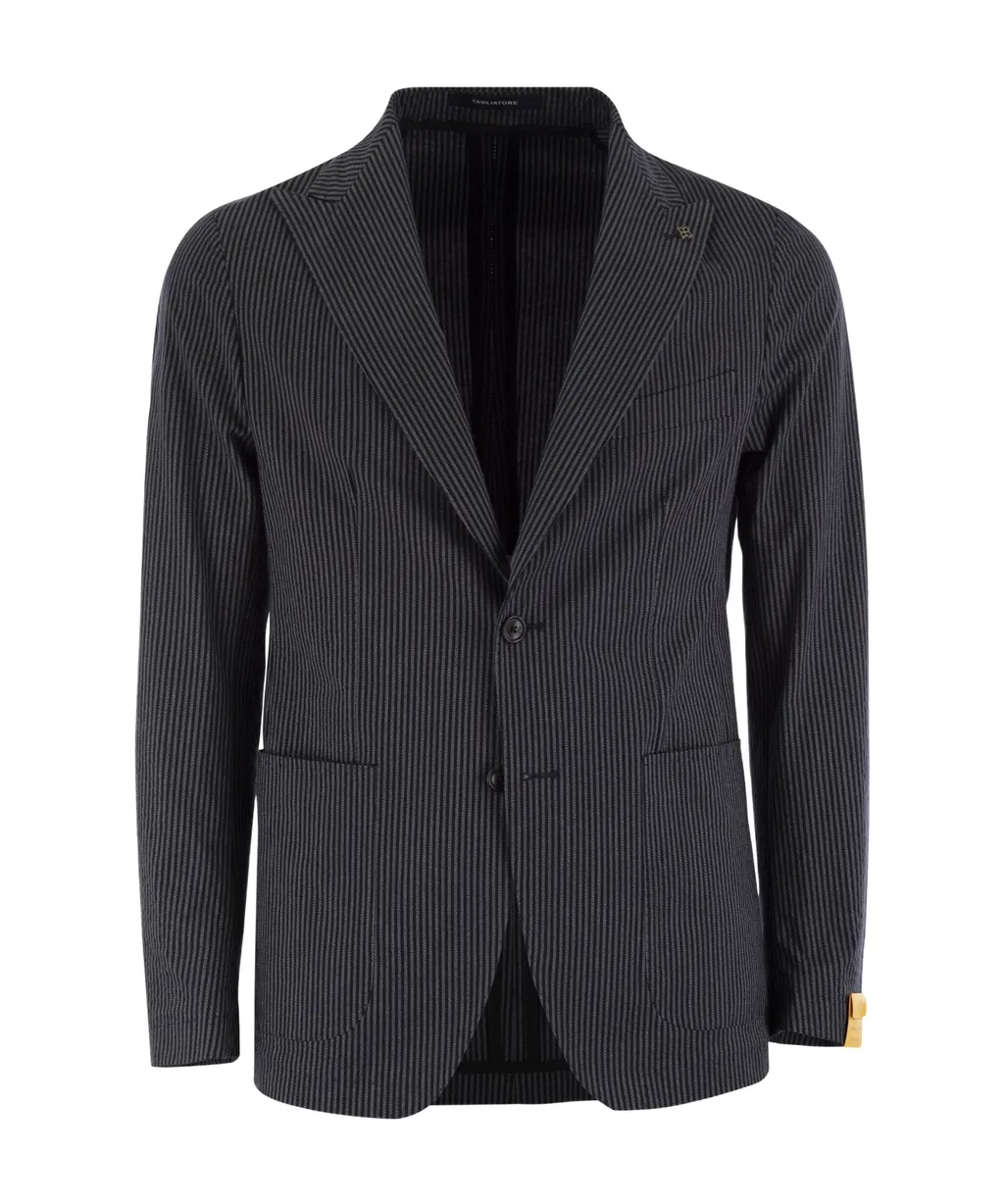 Single-Breasted Pinstripe Blazer