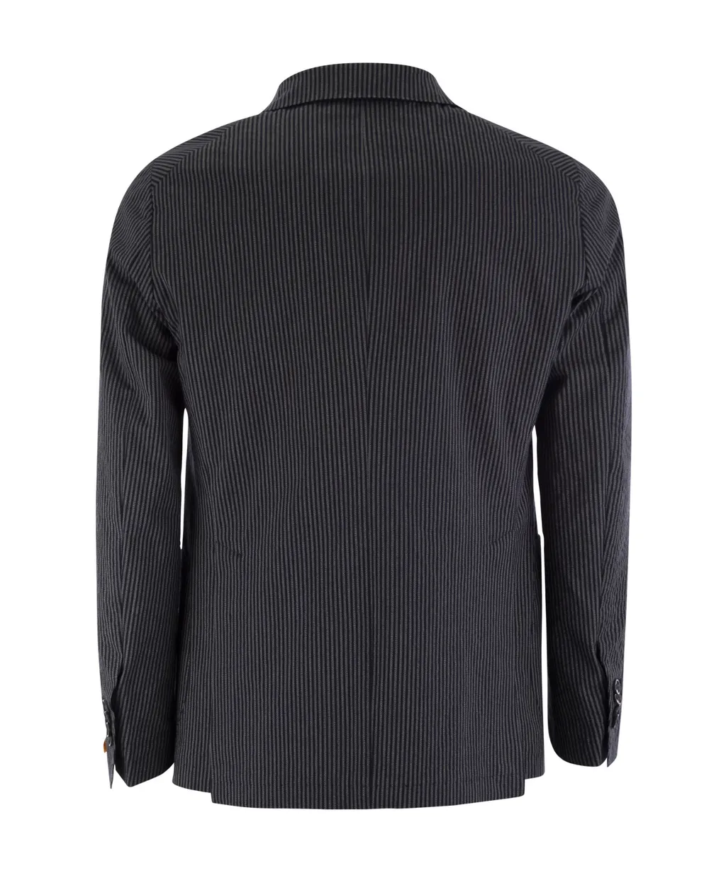 Single-Breasted Pinstripe Blazer