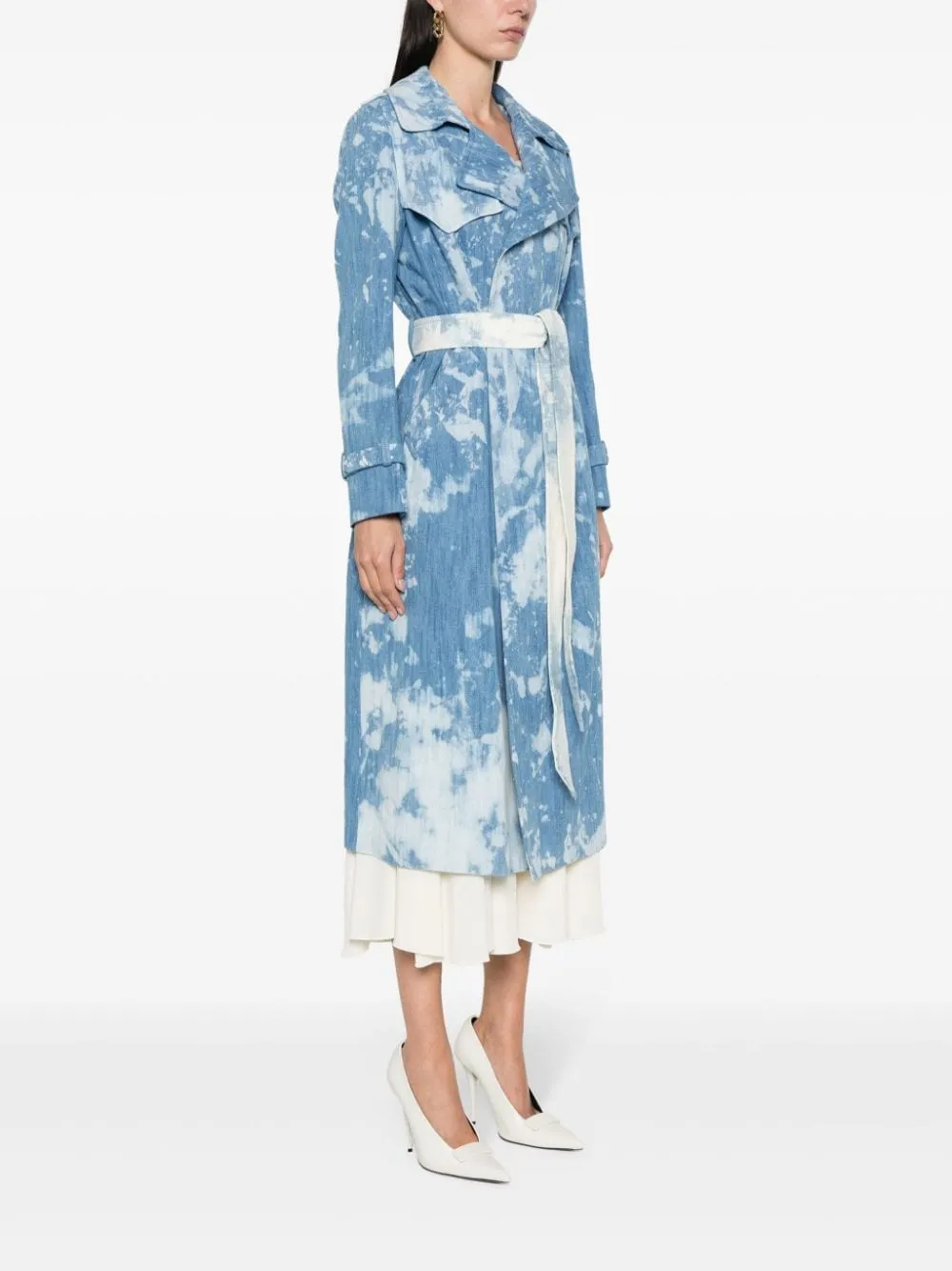 Belted Denim Trench Coat