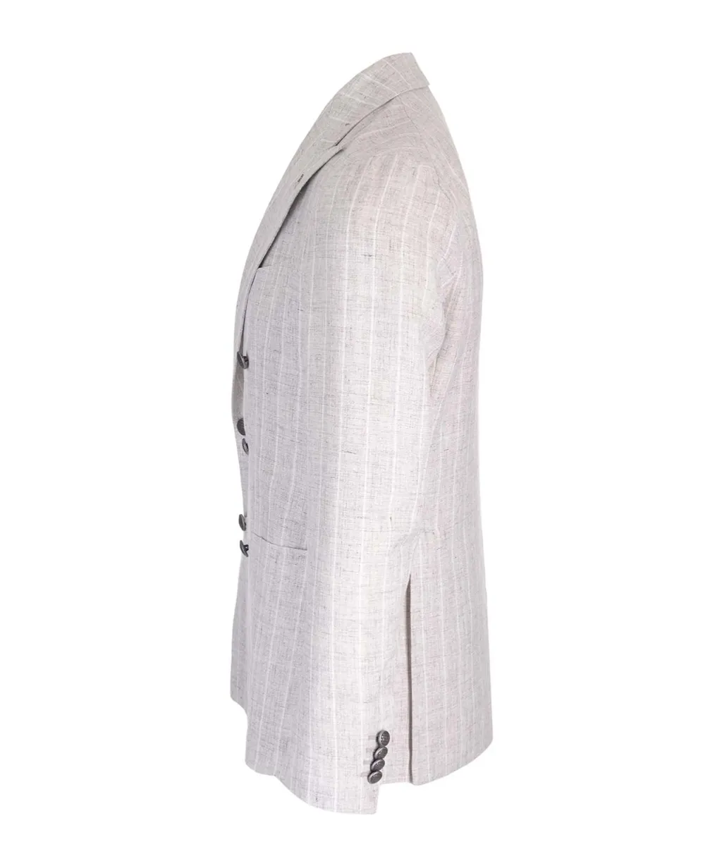 Double-Breasted Striped Blazer