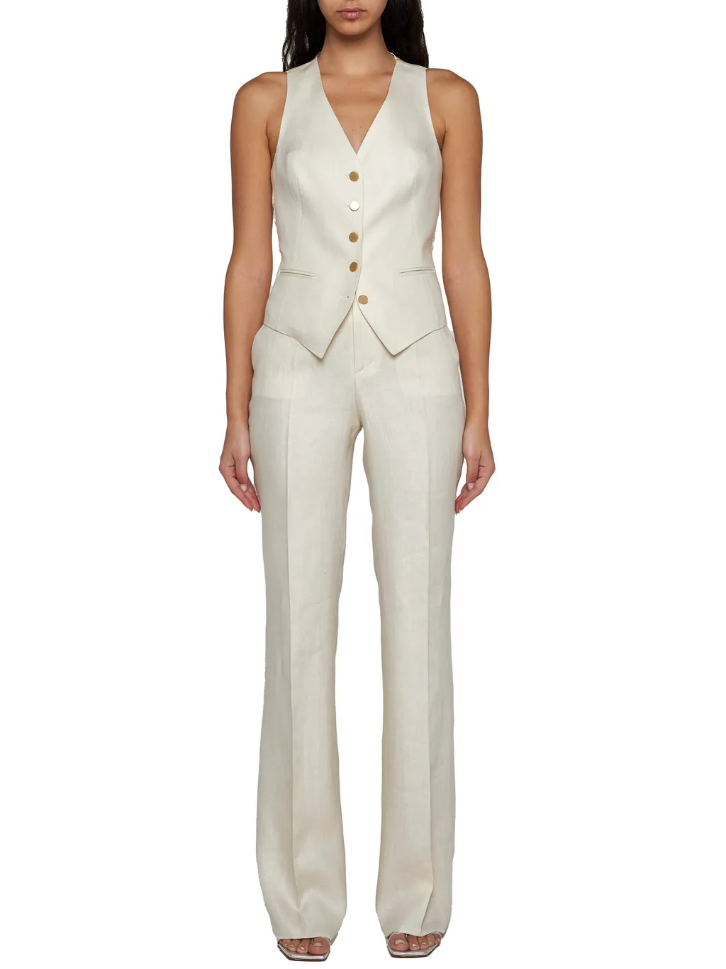 Single Breasted Satin Gilet