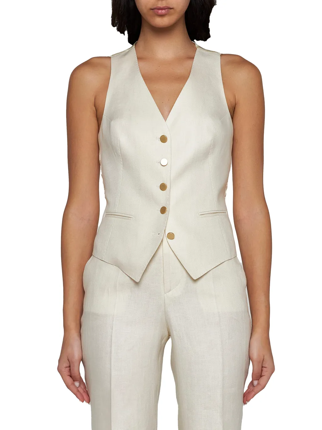 Single Breasted Satin Gilet