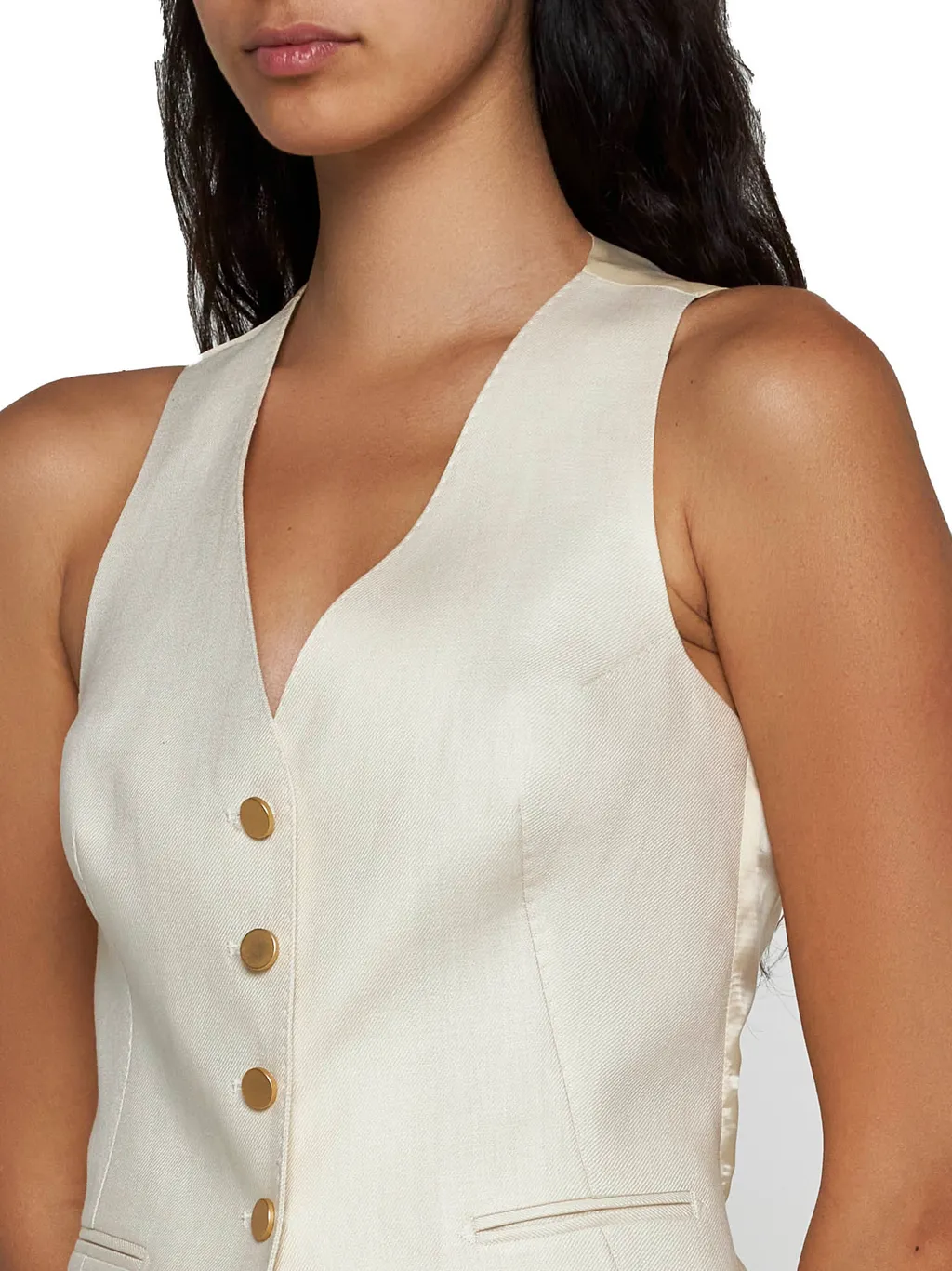 Single Breasted Satin Gilet