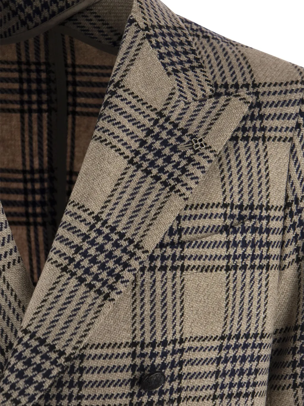 Checked Double-Breasted Blazer