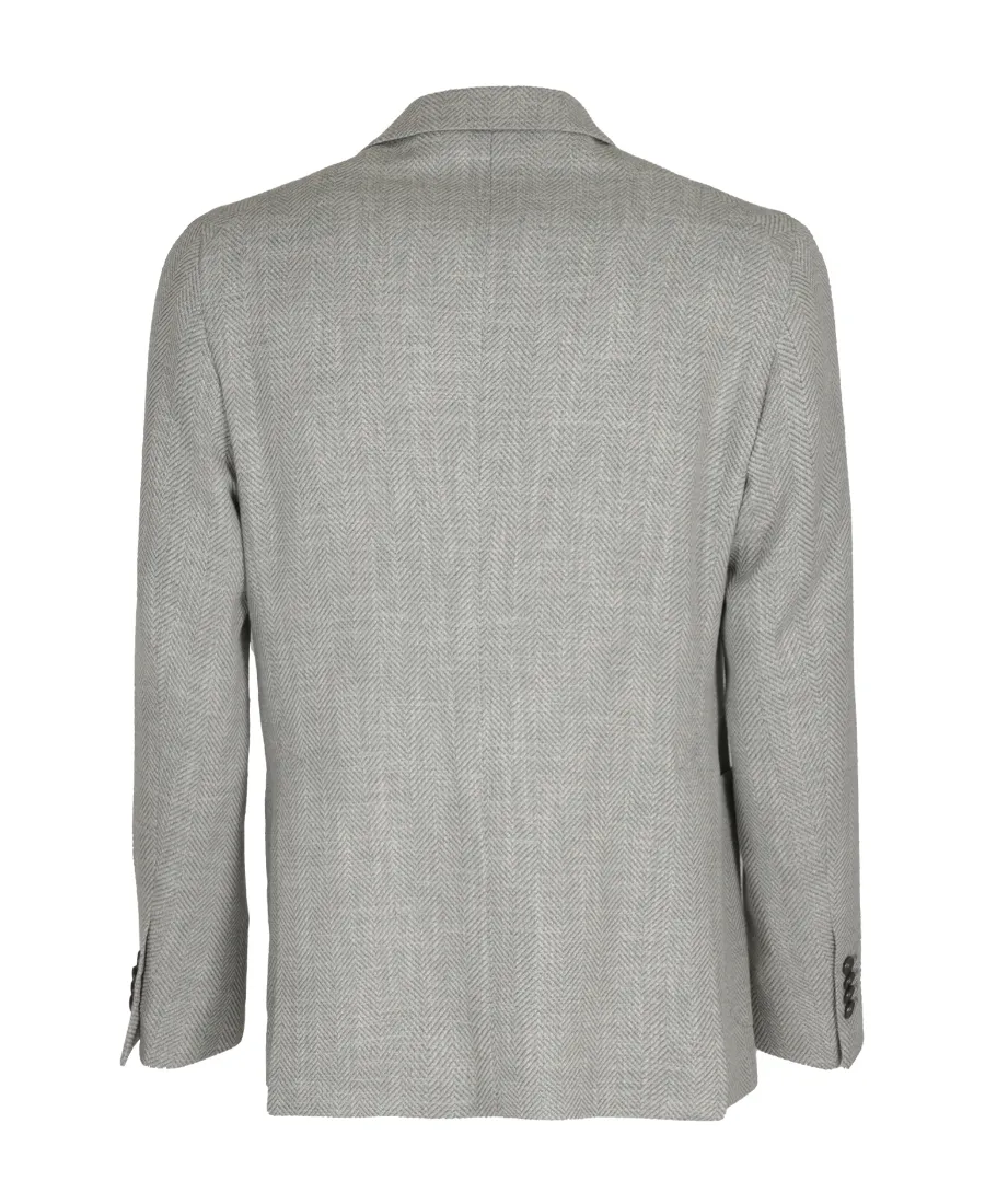 Single-Breasted Herringbone Blazer
