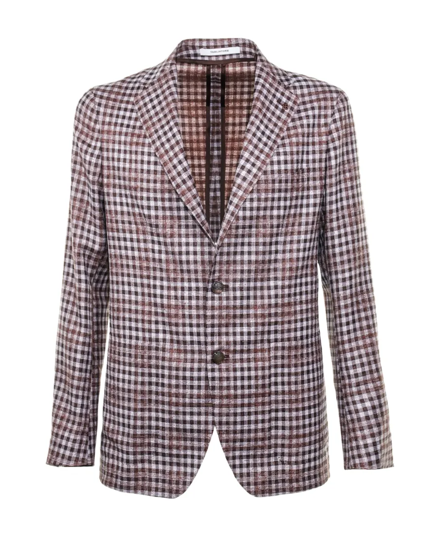 Checked Single-Breasted Blazer