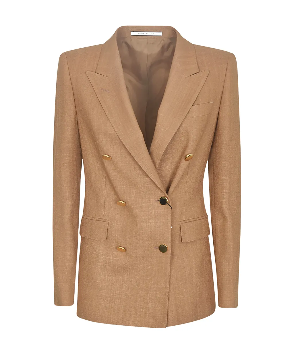 Double-Breasted Textured Blazer