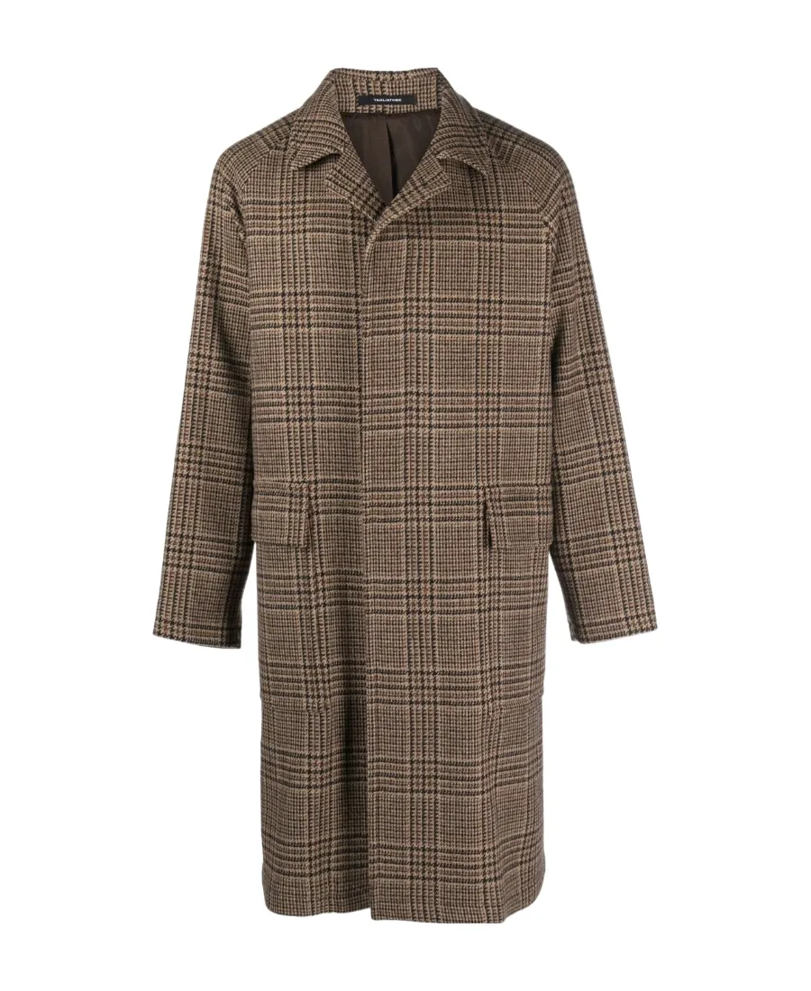 Checked Single-Breasted Coat