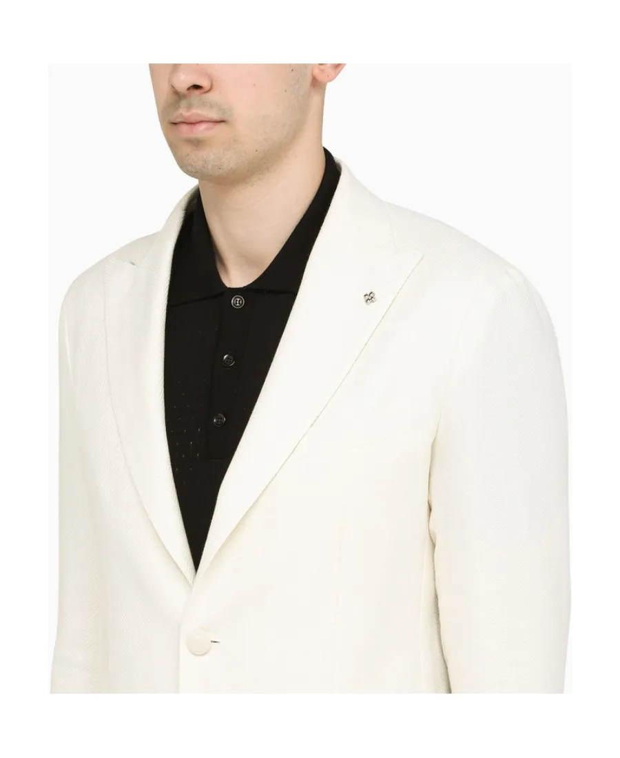 Herringbone-Pattern Blazer