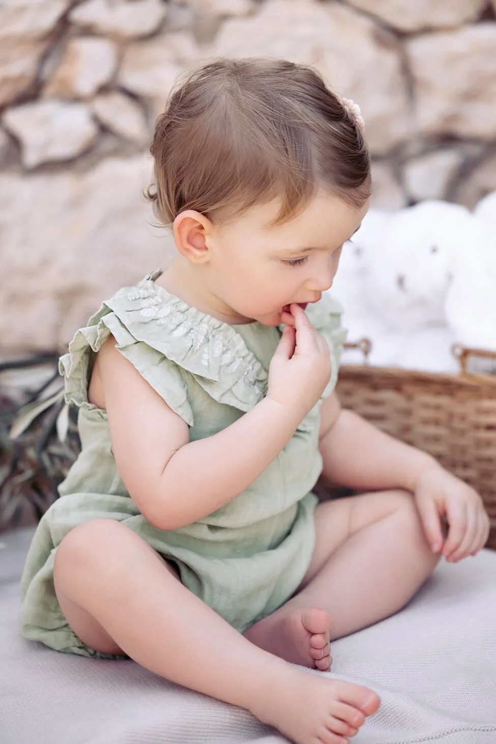 Floral-Embroidered Ruffled Jumpsuit