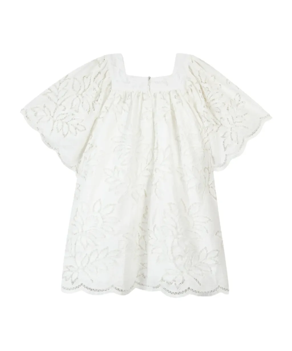 Floral-Embroidered Dress